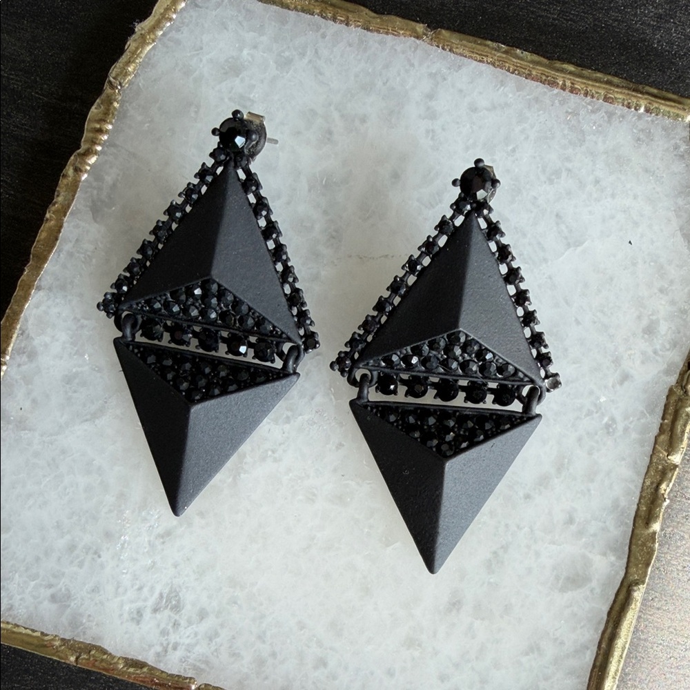Elegant Black Geometric Earrings